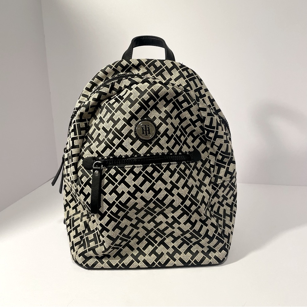 Tommy Hilfiger Black and Cream Backpack